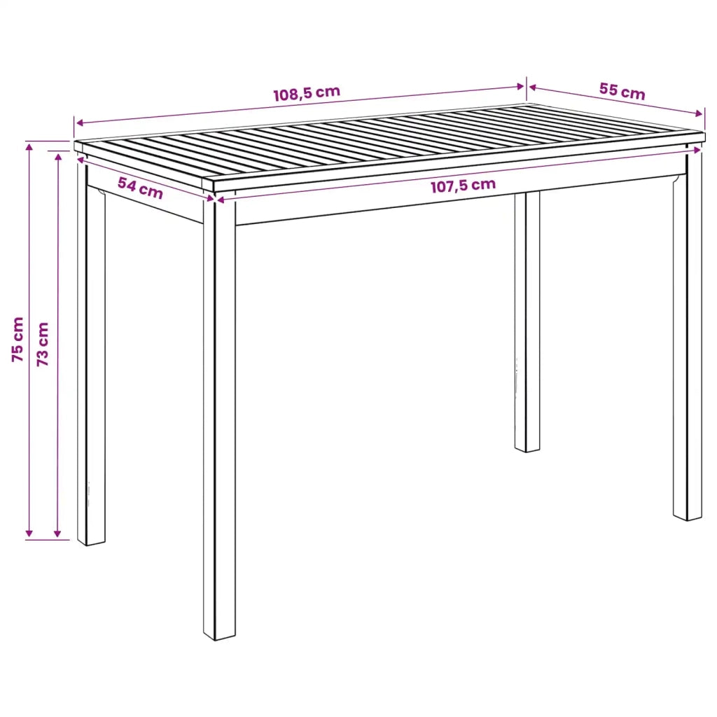 Tavolo da cena da giardino Naturale 108,5 x 55 x 75 cm 901249
