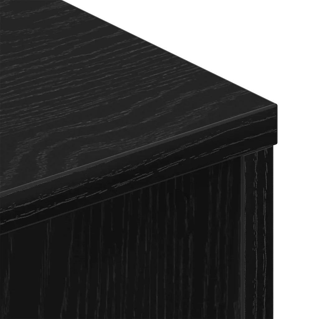 Mobile TV 2 pz Rovere Nero Legno ingegnerizzato 862784