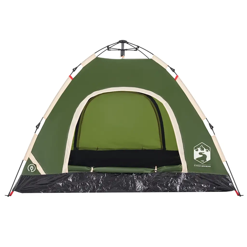 Tenda da Campeggio | Tenda Familiare 3 Persone Verde a Rilascio Rapido