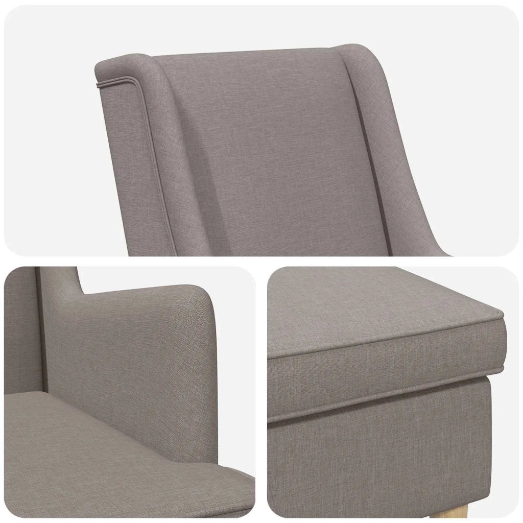 Poltrona con Ottomano 2 pz Tortora Tessuto 3418815
