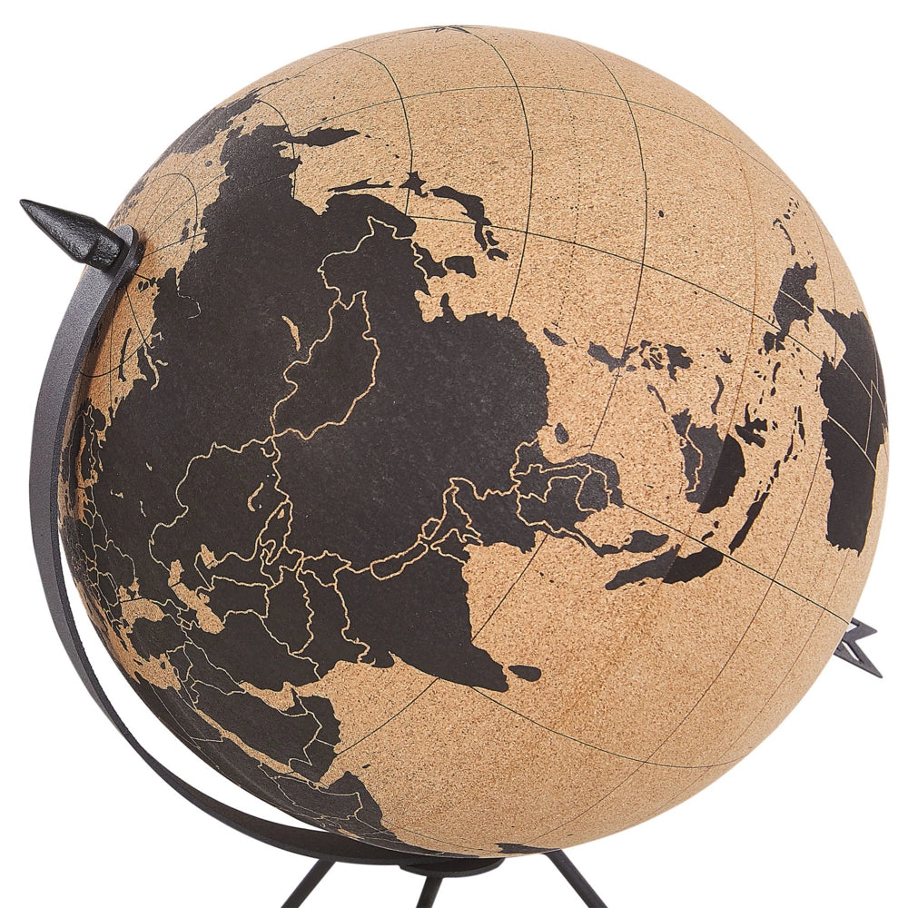 Globo Decorativo mappamondo color Marrone Sughero 25 cm Moderno