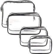 Set di contenitori per bagno trasparenti - 4 pezzi - grandi contenitori impermeabili per uomo, donna, bambino, famiglia - PVC, piccolo, medio, grande