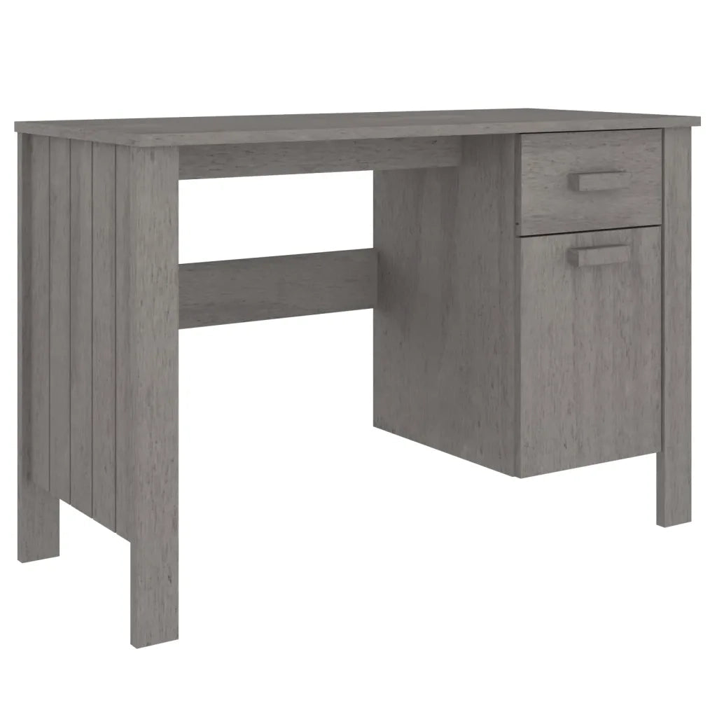 Scrivania | Tavolo da Ufficio HAMAR Grigio Chiaro 113x50x75 cm in Legno di Pino