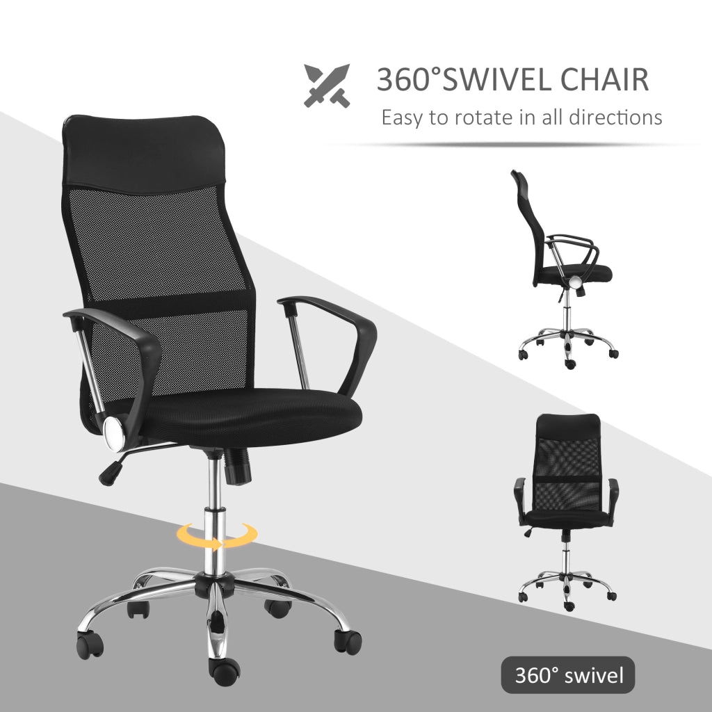 Sedia da ufficio ergonomica girevole con altezza regolabile funzione dondolo poggiatesta in schiuma nero