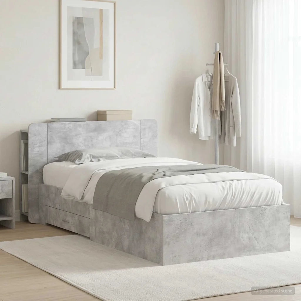 Telaio del letto con storage Grigio Cemento 80 x 200 cm 3433703