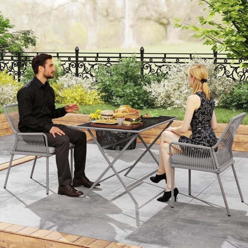 SEDIE da giardino in rattan con braccioli Set da 2 pezzi 57x61x84 cm Grigio scuro