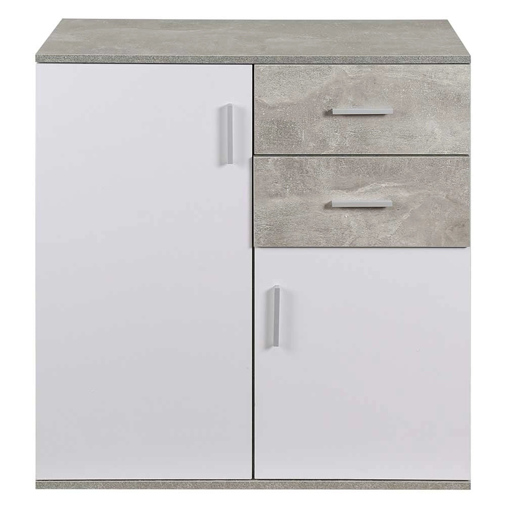 Mobile Madia con Cassetti Ante 2 Ripiani Mobiletto Credenza Cucina Bagno Moderna