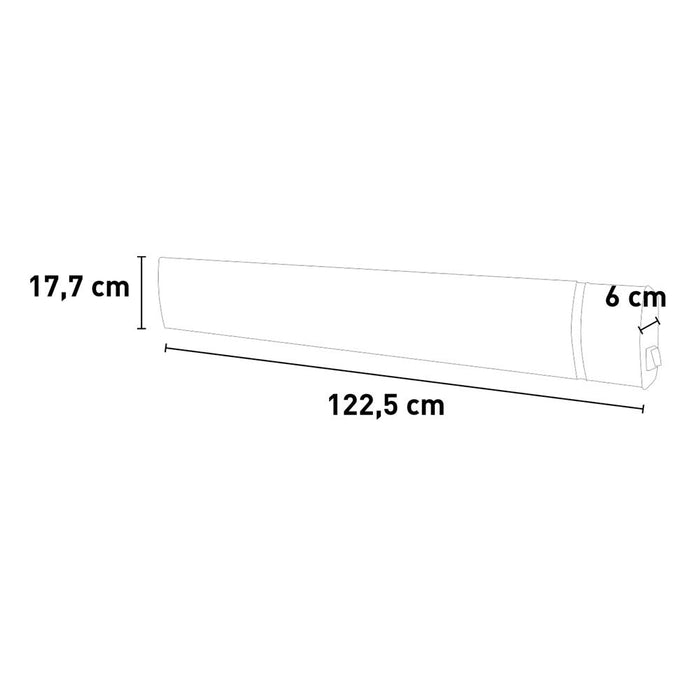 Pannello Radiante Riscaldante Wi-Fi ad Infrarossi 122,5x17,7x6 cm 1800W Sined Calore Nero