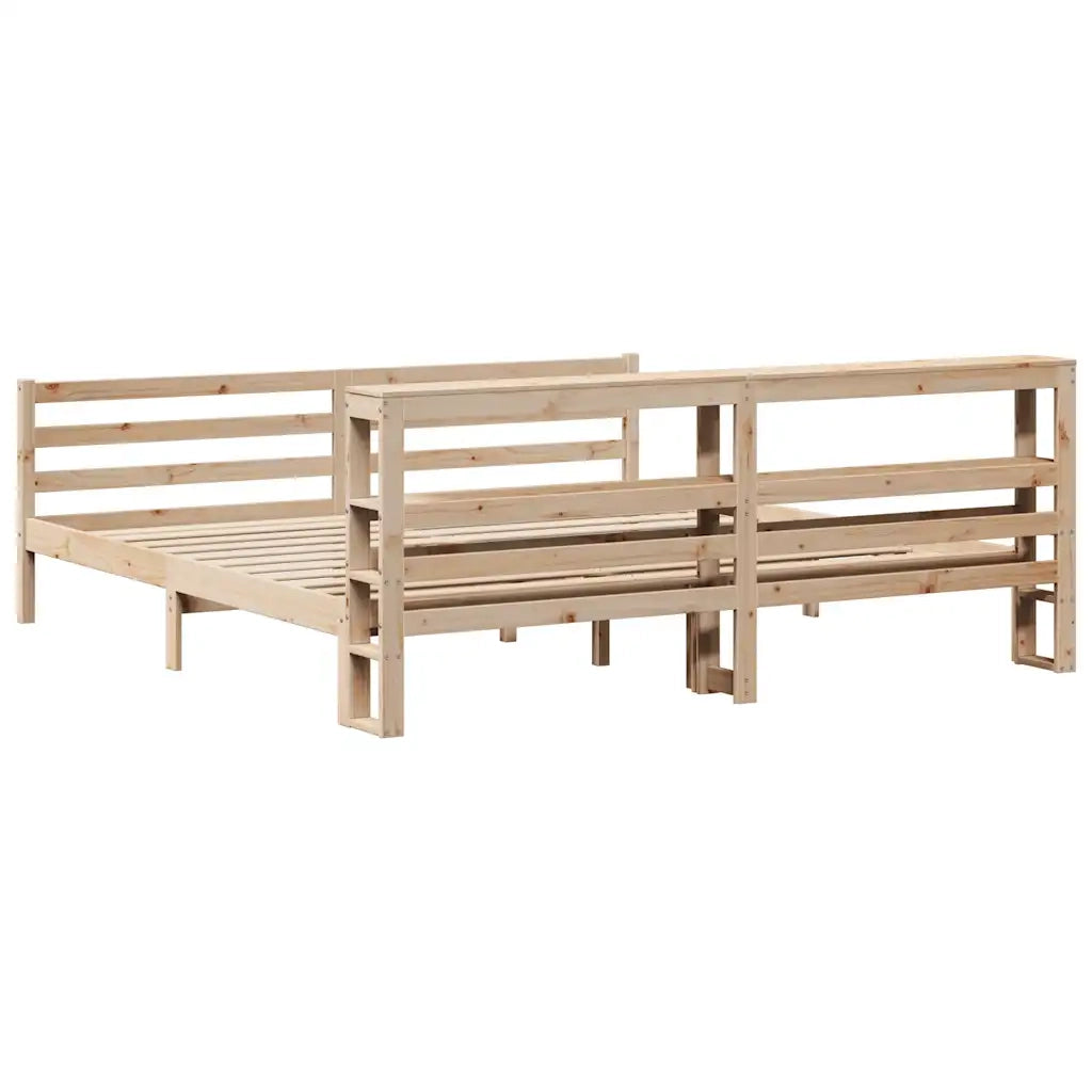 Letto senza Materasso 200x200 cm in Legno Massello di Pino