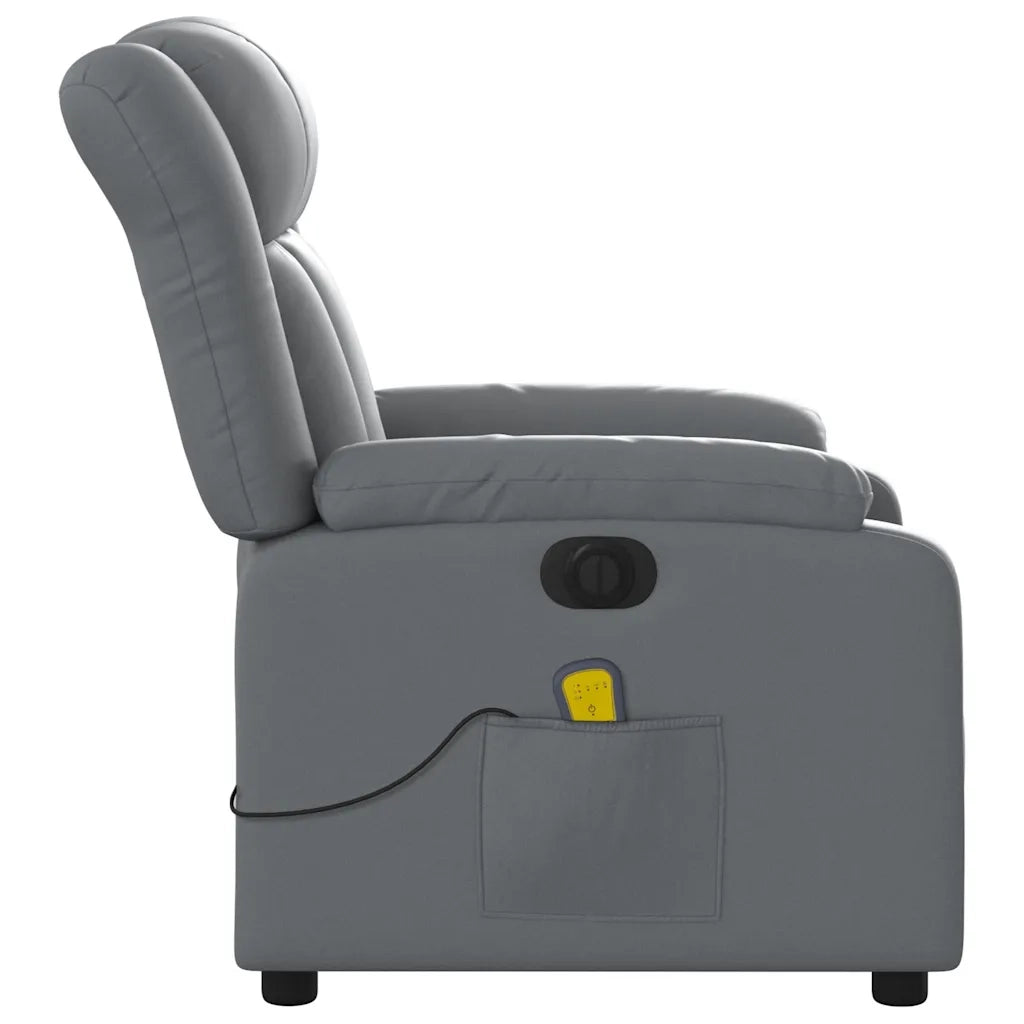 Poltrona Massaggiante Elettrica Reclinabile Grigio Similpelle 3205260