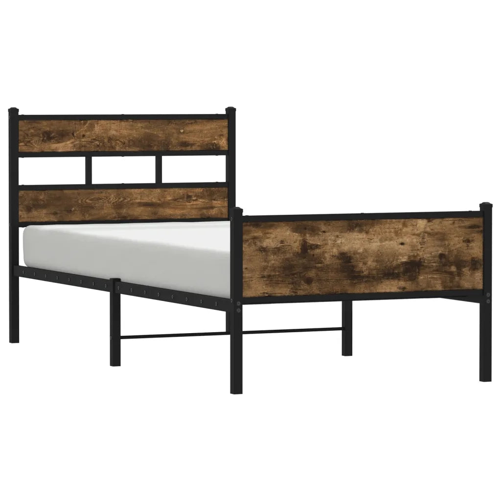 Giroletto senza Materasso-Struttura Letto Rovere Fumo 80x200 cm in Truciolato 263153