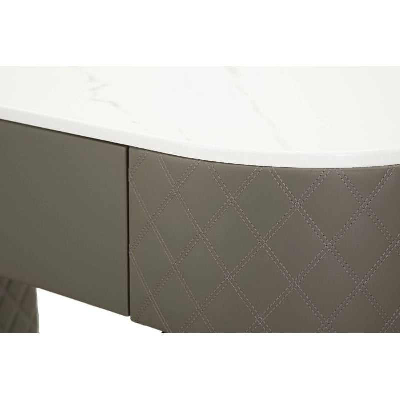 Toeletta Sharon Grigia Con Puff cm 120x40x75 (misura Puff ø36x39)