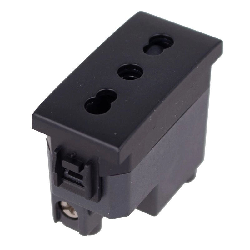 Presa Bipasso Bivalente 2P+T 10/16A Colore Nero Compatibile Con Bticino Living e Vimar Plana