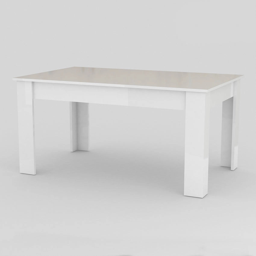 Tavolo Allungabile JESI 140, Design Moderno, Colore Bianco Lucido