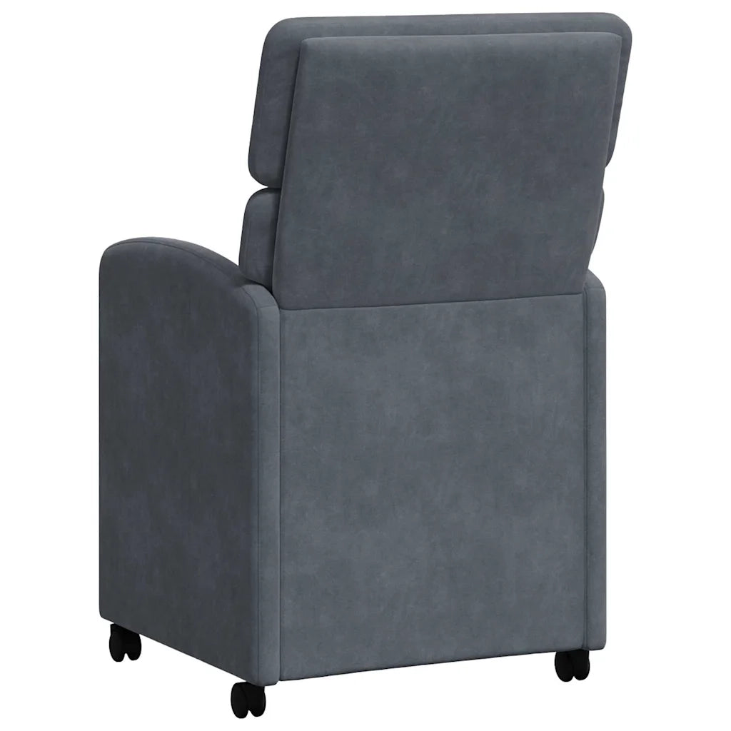Sedie da Pranzo con Ruote 2 pcs Grigio scuro 58 x 65 x 98 cm