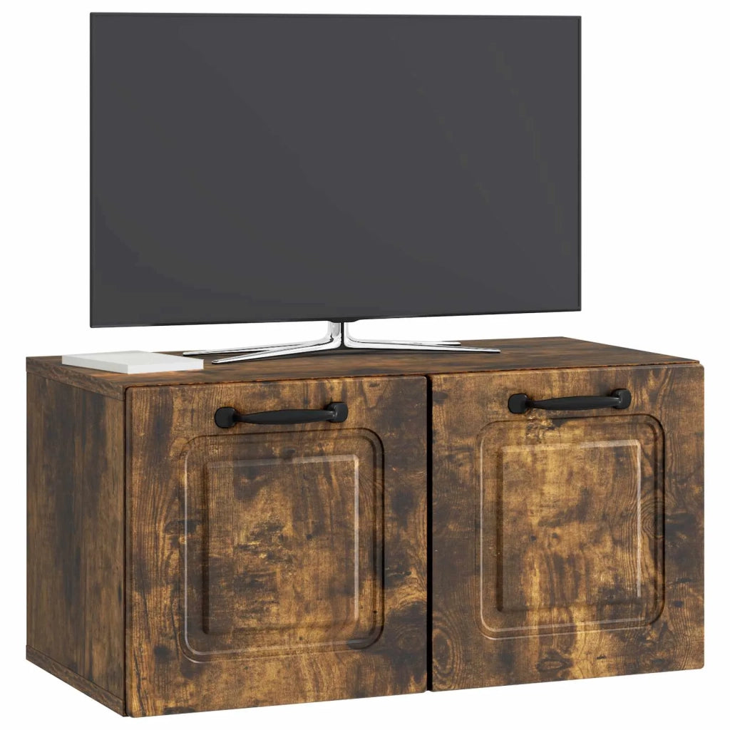 Mobile Porta TV da Muro Rovere Fumo 59,5 x 31 x 30 cm