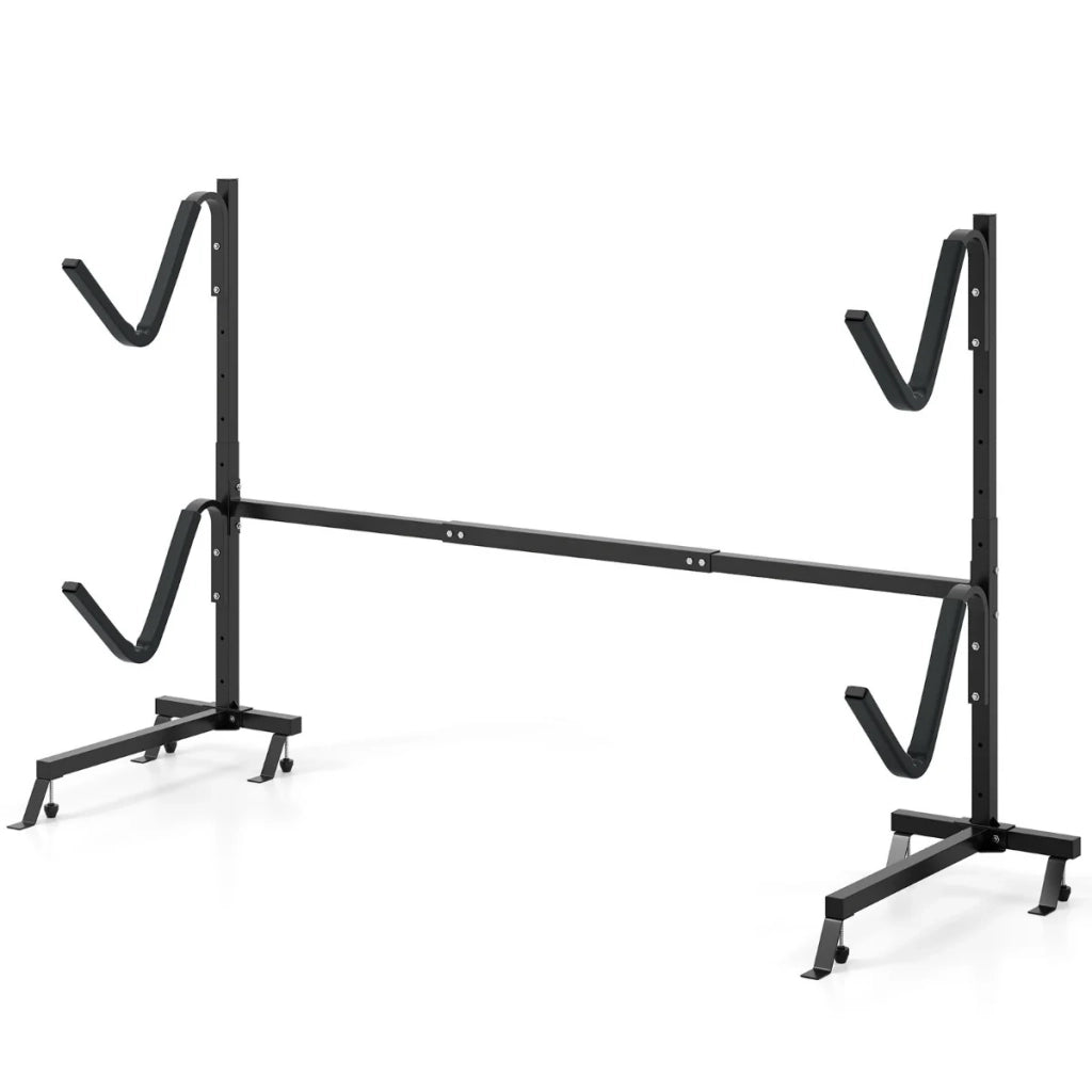 Supporto per kayak indipendente 240 x 68 x 140 cm capacità di carico 80 kg ampia base in metallo nero 20_0013658