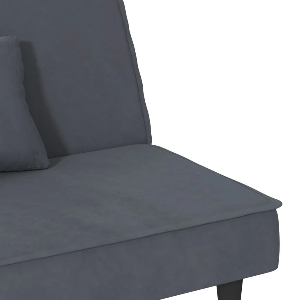 Divano letto grigio 200 x 89 x 70 cm velluto scuro 02_0019246