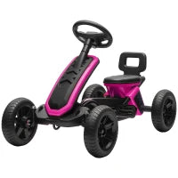 Go Kart a Pedali per Bambini 2-5 Anni con Struttura Metallica, Rosa