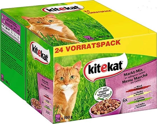 Cibo in Gelatina per Gatti - 48x100 g Rondi, Pollo, Agnello, Salmone