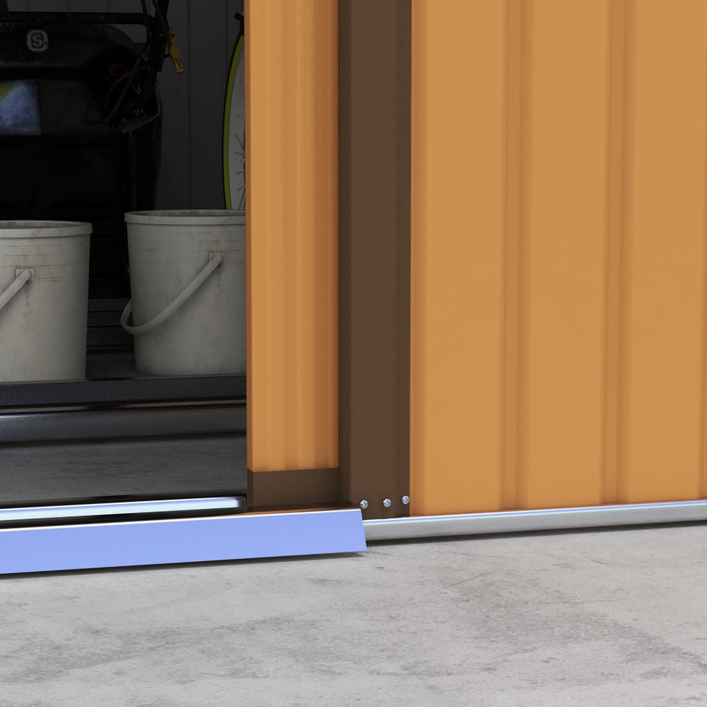 CASETTA da giardino 340x386x200 cm in acciaio gialla con 2 porte scorrevoli