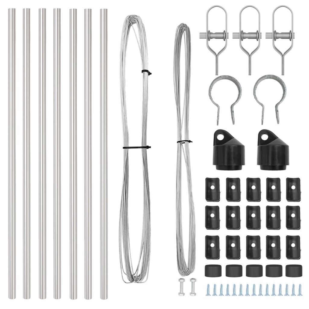 posta per recinzione 7 pezzi Ã˜32 mm 100 cm Acciaio Zincato