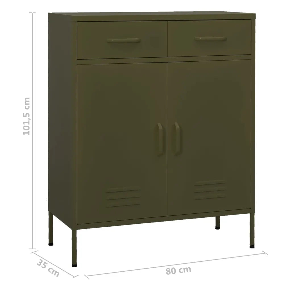 Armadietto Verde Oliva 80x35x101,5 cm in Acciaio cod mxl 53309