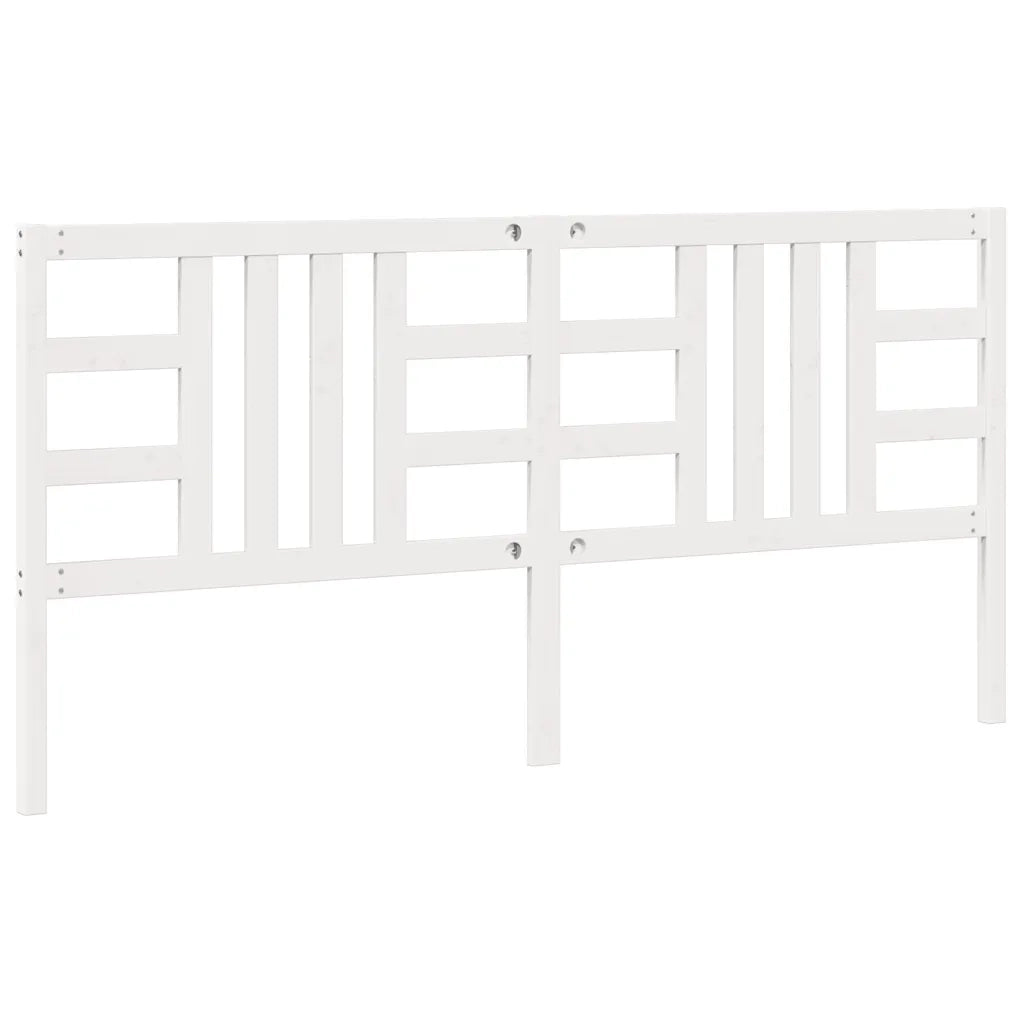Testiera per Letto-Testata-Testiera Decorativa Bianca 206x4x100cm in Legno Massello di Pino 440014