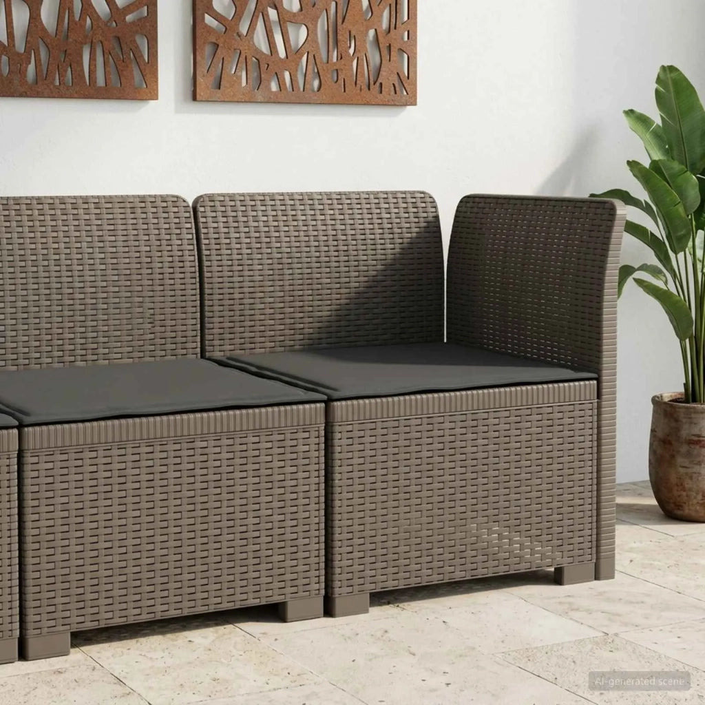 Divano da esterno-Divano da Giardino a 1 Posto con Cuscino Aspetto Rattan PP 485131