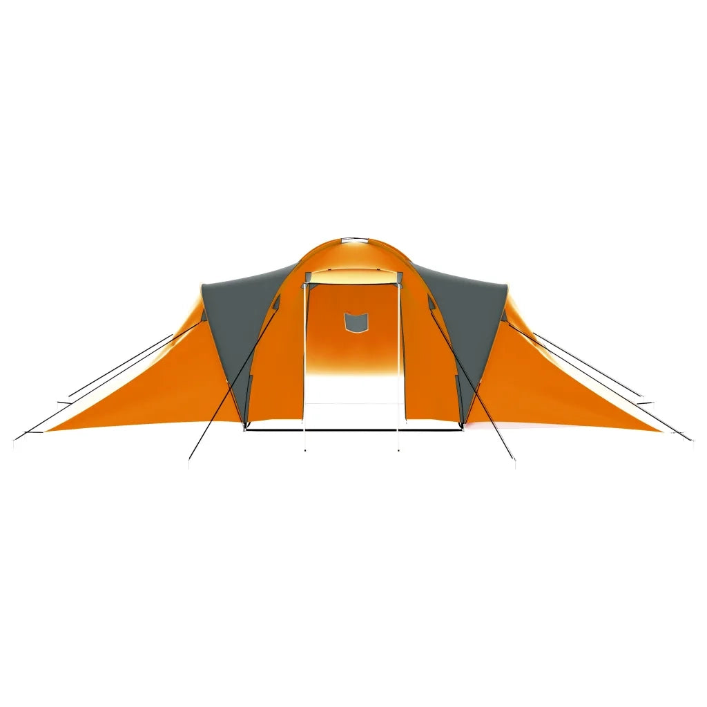 Tenda da Campeggio 9 Persone in Tessuto Grigio e Arancione 93181
