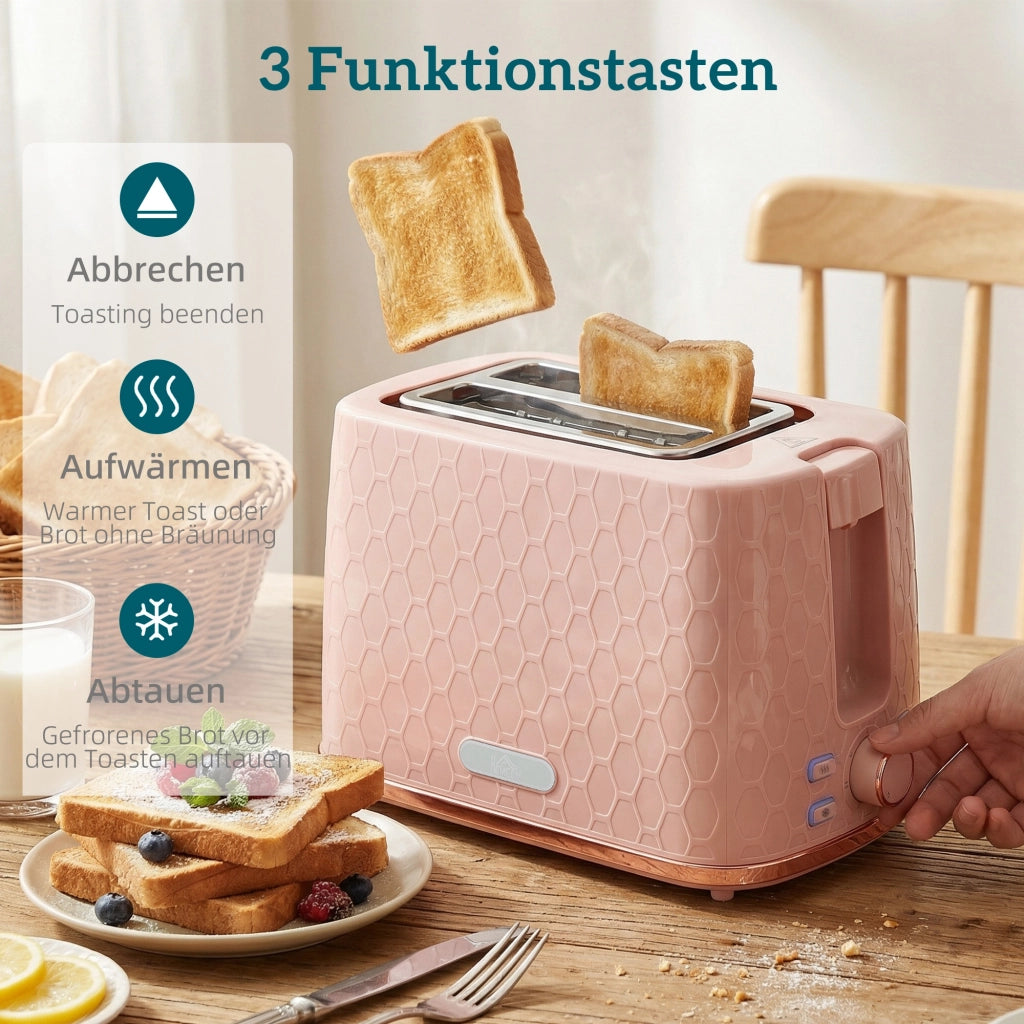 Set Bollitore e Tostapane ¨C Xylo ¨C 1,7L 2200W Rosa con Spegnimento Automatico