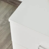 Cassettiera Ufficio a 2 Cassetti con Serratura e 5 Ruote, in Truciolato, 40x49x58 cm, Bianco