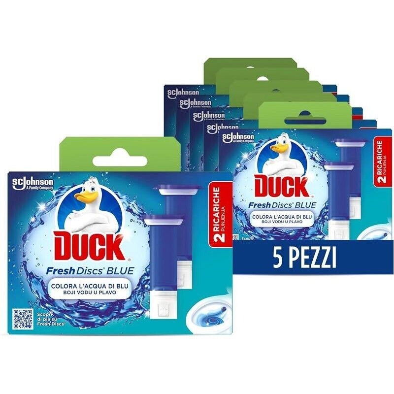 DUCK FRESH DISC SET 10 RICARICHE E 6 DISCHETTI DA WC RICARICA  FRAGRANZA BLUE