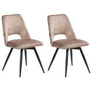 Set di 2 sedie da pranzo in velluto beige con gambe in ferro nero girevoli a 180° moderne sedie imbottite