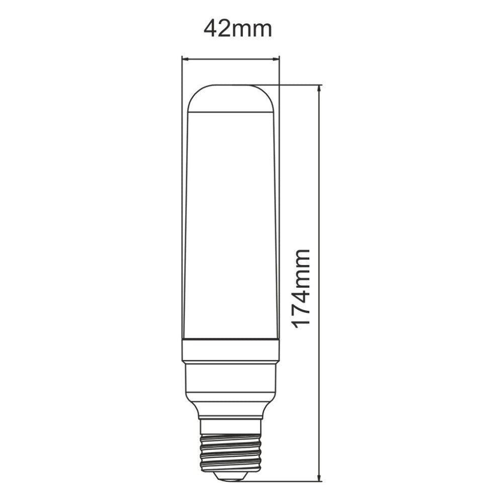 Lampadina cilindrica a led 10W E27 PL T40 3000k