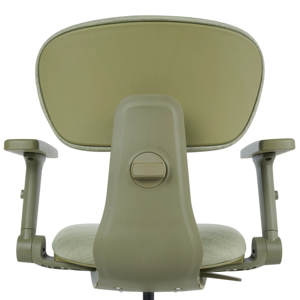 Sedia da ufficio in tessuto verde con schienale e braccioli regolabili, design moderno, per l'ufficio domestico