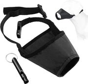 Maschera per cani - maschera per cani regolabile con fischietto - guaina di sicurezza respirabile per cani - guaina di morsa anti-bite - impermeabile - nero .