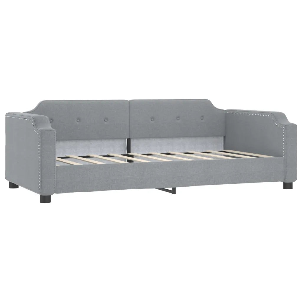 Letto singolo | Letto per adulti | Letto da Giorno Grigio Chiaro 90x190 cm in Tessuto