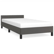 Letto singolo | Letto per adulti | Giroletto con Testiera senza Materasso Grigio 90x190 cm