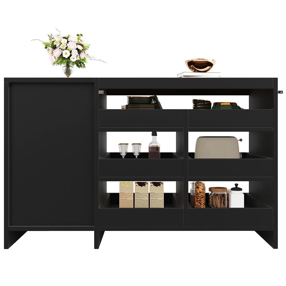 Com?? - Xylo - 6 cassetti LED nero 40x120x77.5cm moderno