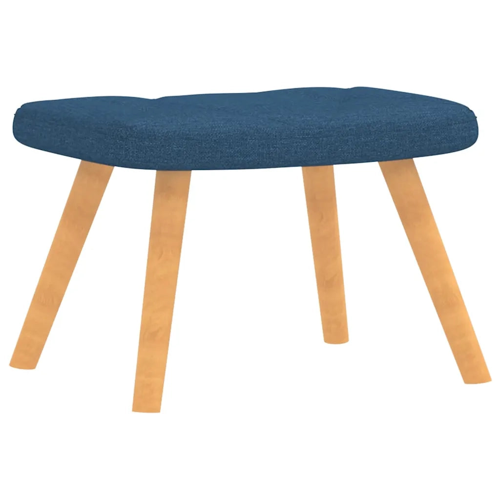 Divano Sedia-Poltrona Relax con Poggiapiedi Blu in Tessuto 750828