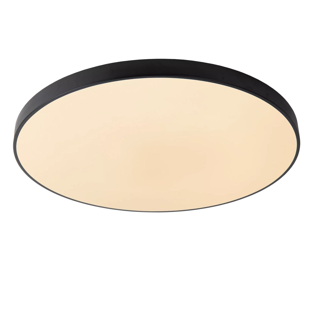Plafoniera LED Lucide UNAR tonda nera 80cm 80W dimmerabile