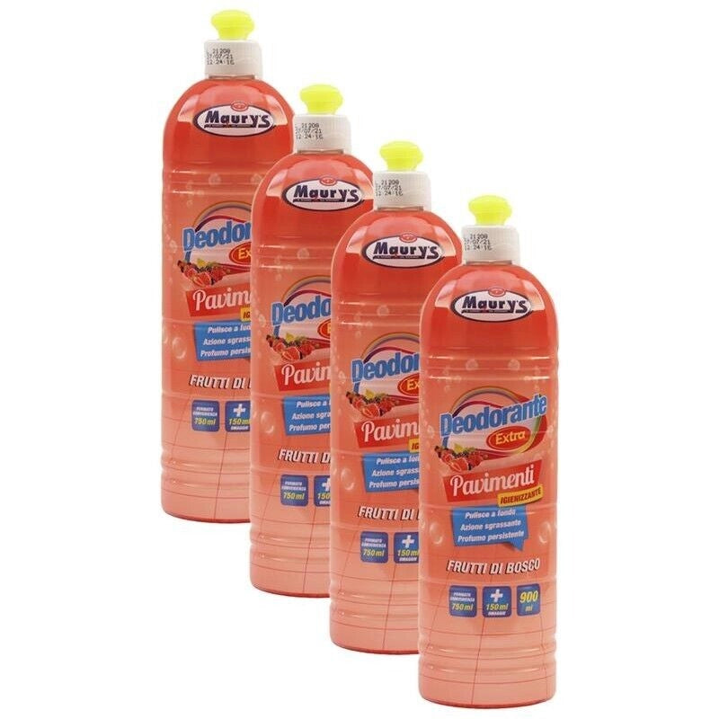 MAURY'S DETERGENTE PAVIMENTI 900 ML FRUTTI DI BOSCO - SET 4PZ