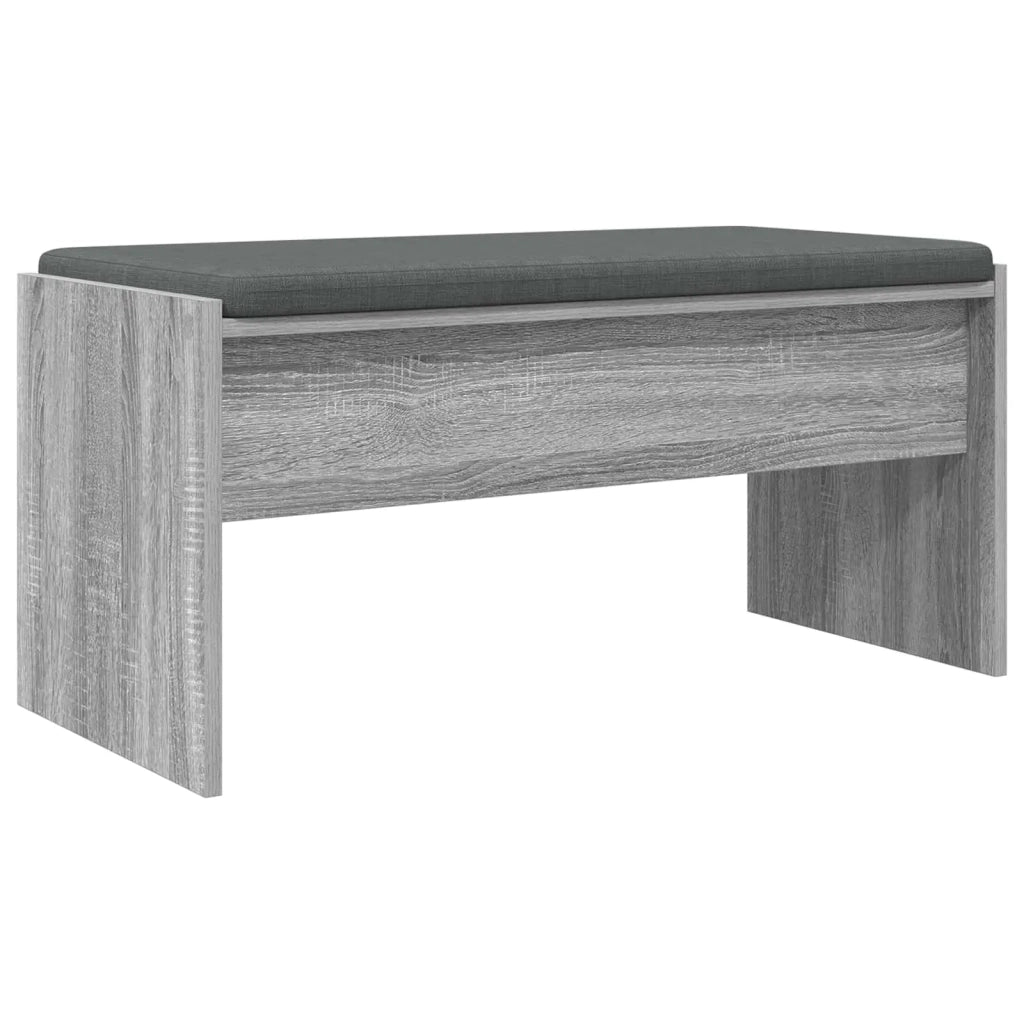 Panca per ingresso con cuscino-Sgabello-Panca da Corridoio Grigio Sonoma 83 x 38 x 40 cm