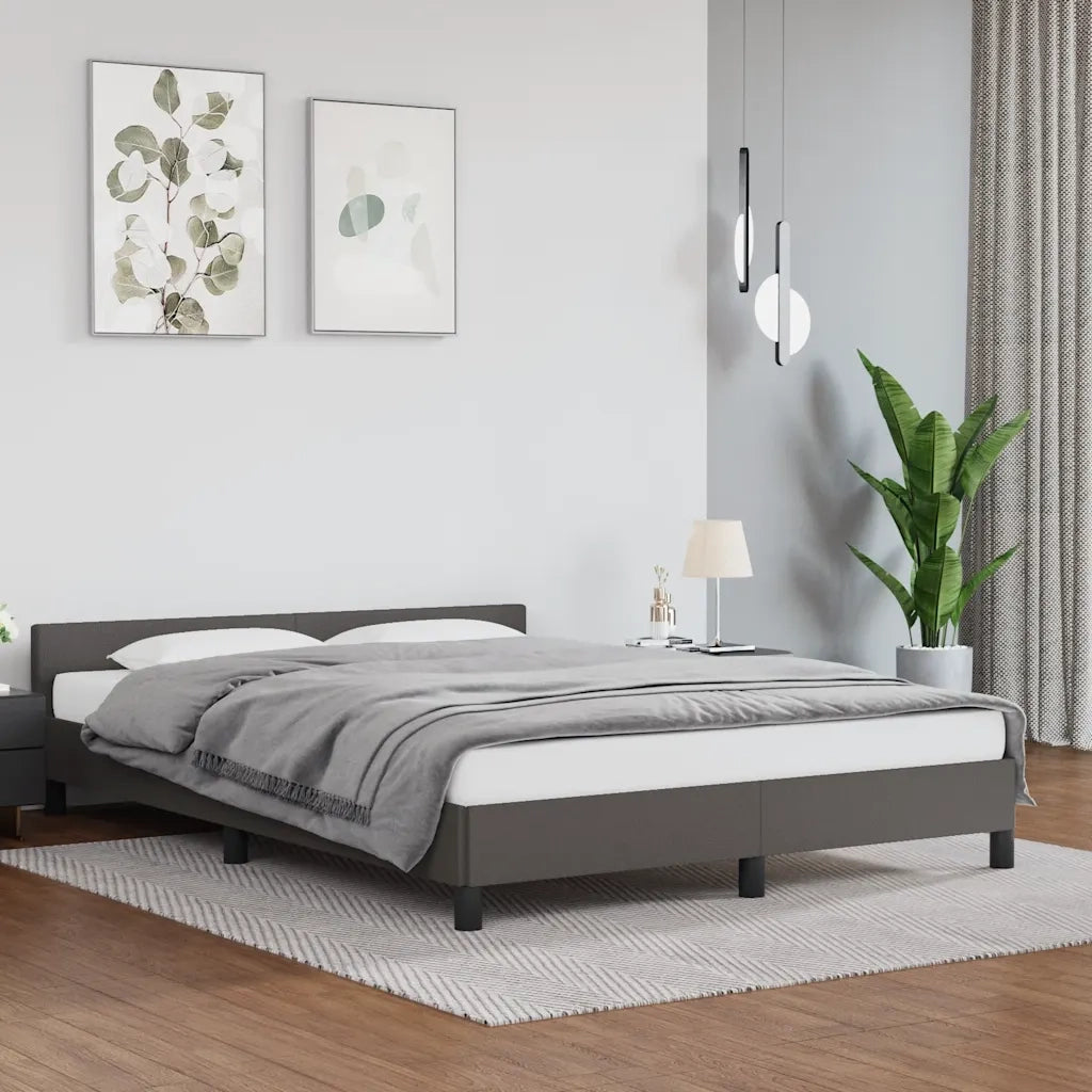 Giroletto con Testiera senza Materasso Grigio 140x190 cm 347499