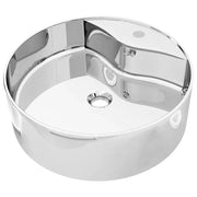 Lavabo da bagno con troppopieno diametro 46,5 cm ceramica argento 02_0002609