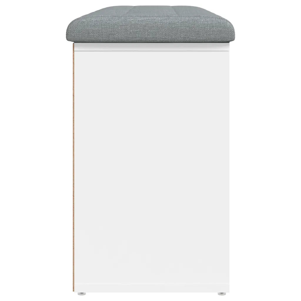 Panca-Sgabello Scarpiera Bianca 102x32x50 cm in Legno Massello di Argilla