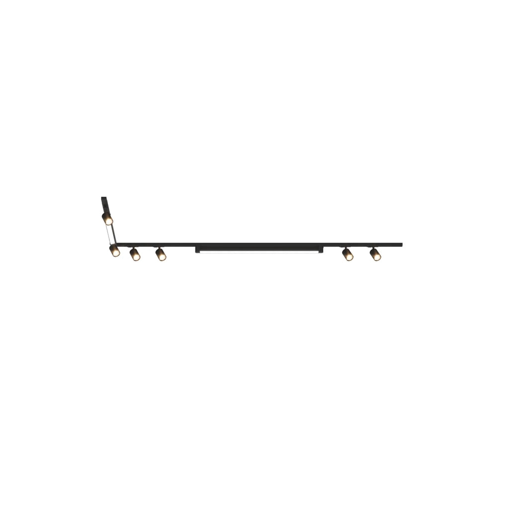 Kit Binario Moderno Mono Mix Metallo Nero 8 Luci Led-Gu10 68W Naturale