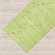 Tappeto Passatoia In Vero Bamboo Tappeto Cucina Ingresso In Legno Antiscivolo Aderente Lavabile E Antimacchia Tagliabile  Verde Lime - 50x150 cm