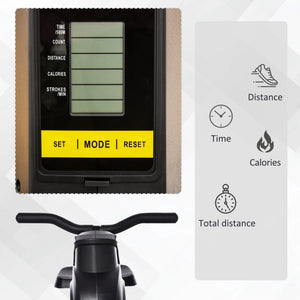 Vogatore Magnetico Pieghevole con Volano 8 Livelli e Monitor LCD Nero